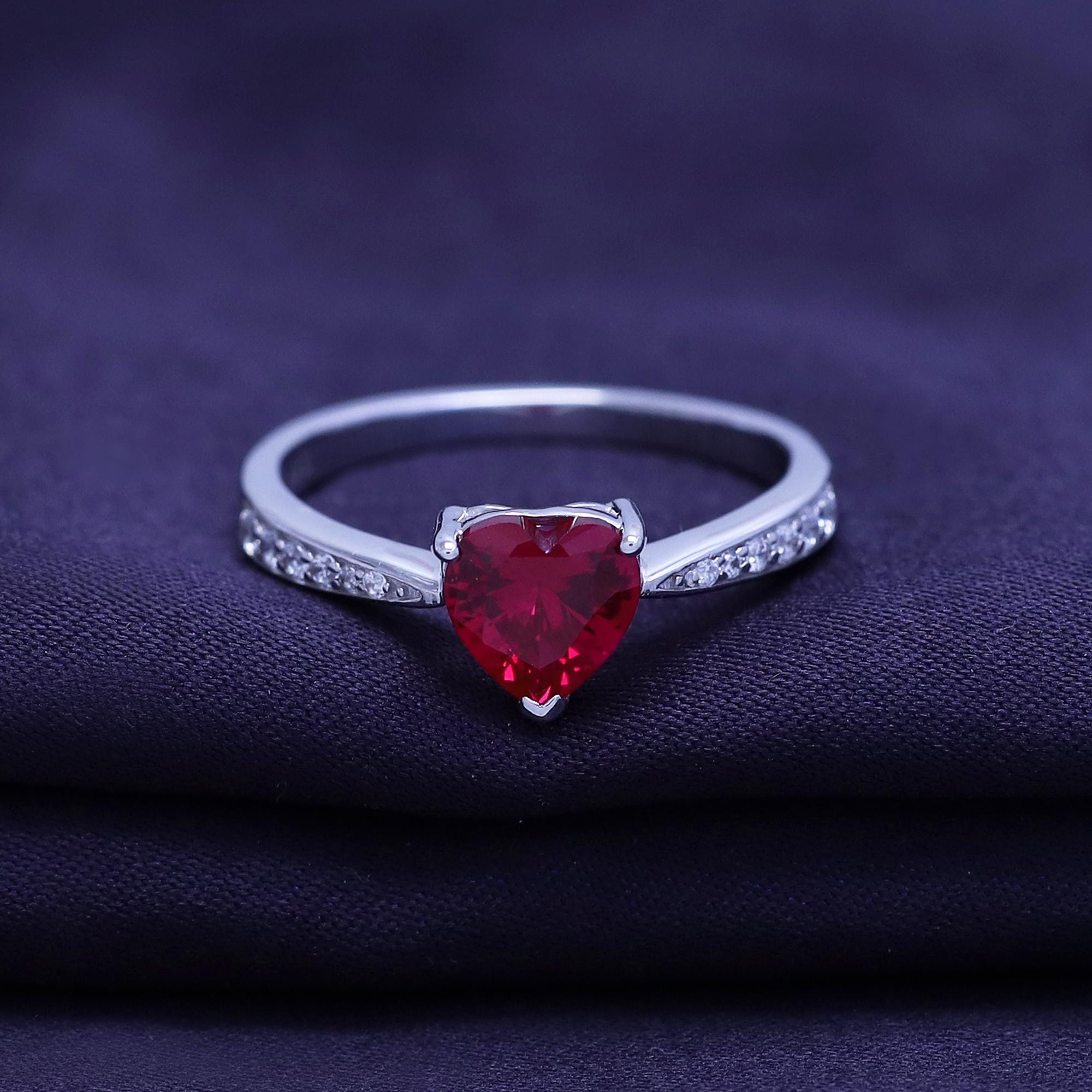 AFFY Heart Promise Ring | 14k Gold Over Sterling Silver | Simulated Emerald & Zirconia | Size 11