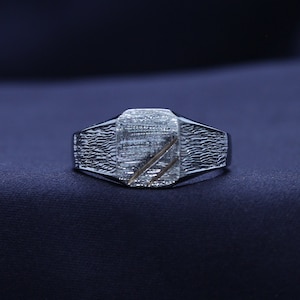 Two Tone Mens Signet Ring In 10K or 14K Gold and 14K Gold Plated 925 Sterling Silver