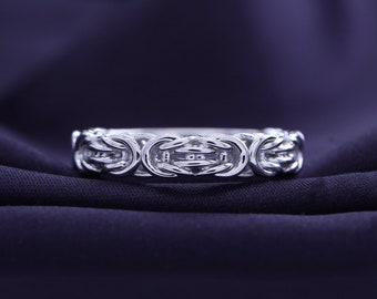 Byzantine Sterling Silver Ring, 14K Gold Plated or Solid Gold