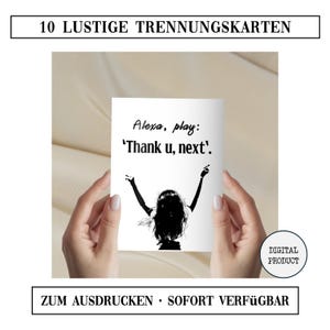 Trennung Karten Digital – Lustige Aufmunterung nach Herzschmerz – 10 Affirmationskarten (PDF und JPG) zum Ausdrucken – Geschenk für Freunde