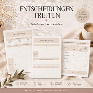 Make Decisions Without Overthinking | Decision Making Workbook PDF | Clarity for Career Change & Life Decisions | German
