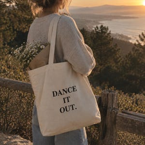 Tote Bag "Dance it out." | Energizing Statement Bag for Living in Motion | Double-Sided Printed Cotton Shopper