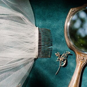 Frances Veil, Wedding veil, chapel veil, sheer veil, bridal veil, simple veil, ivory veil, classic veil, soft tulle veil, bridal accessories