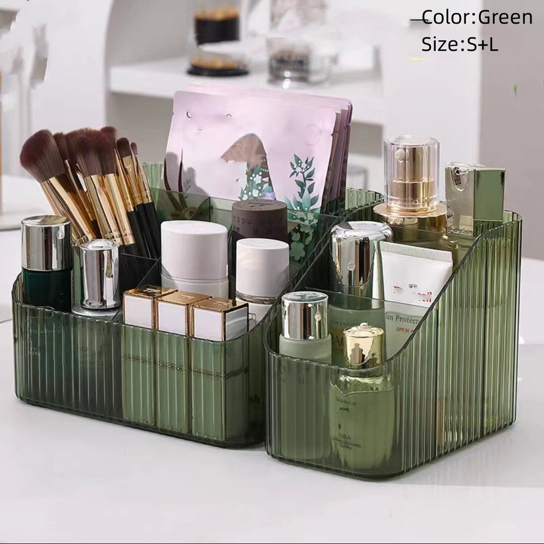 Waterproof Portable Makeup Organizer With Mirror And Brush Holder