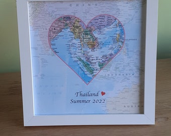 Personalised wedding map gift