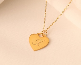 Namen Halskette für Mama Gravur Herz Halskette Benutzerdefinierte Buchstabe Anhänger für Paar Geschenk für Frau Jahrestag Geschenk Weihnachtsgeschenk für GF