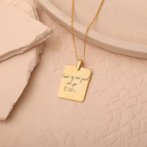 Collar de escritura personalizado Collar de escritura a mano con firma grabada Su propio collar de escritura a mano Regalo para mamá Regalo de San Valentín