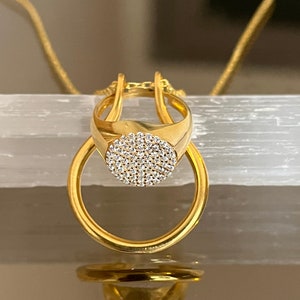 Ring Holder Necklace Horseshoe Ring Keeper Necklace Ring Necklace Holder for Mens Engagament Ring Holder Wedding Ring Holder Gift for Nurse
