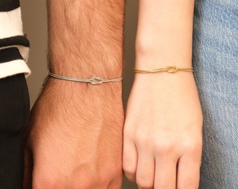 Dainty Infinity Knot Bracelet, Gold Sterling Silver, Love Knot Jewelry