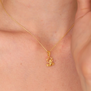 Dainty Frog Necklace, Frog Jewelry Pendant, 18K Gold Filled Toad Necklace, Lucky Pendant, Gift for Frog Lover, Silver Frog Necklace