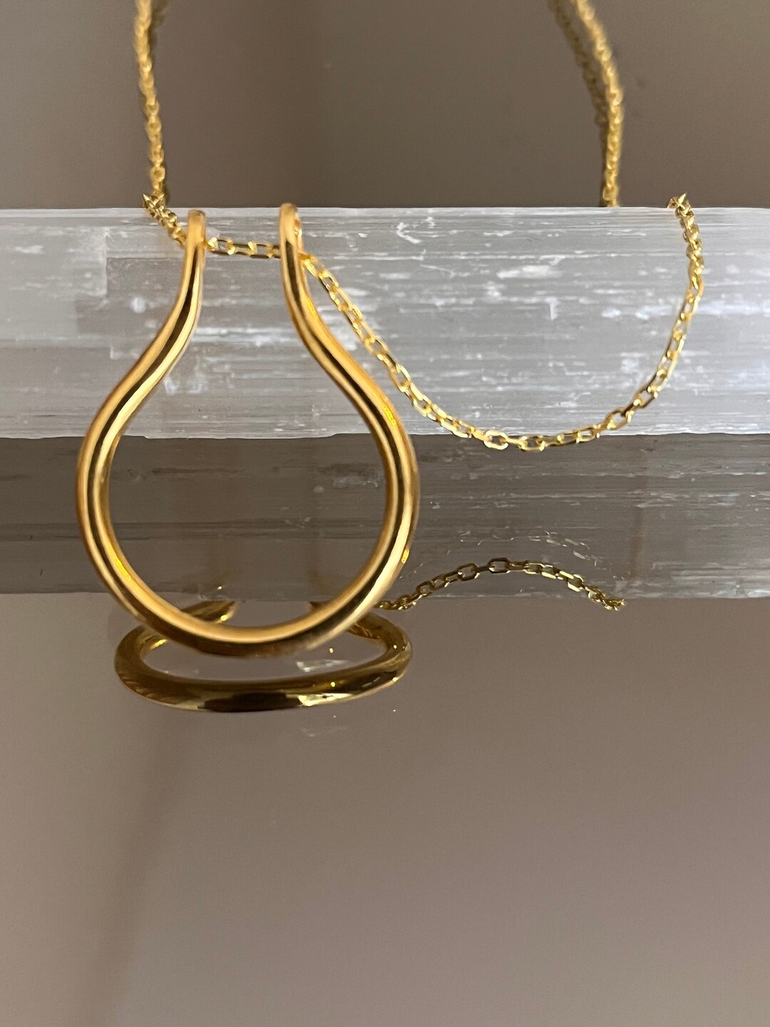 Gold Filled Horseshoe Ring Holder Necklace Wedding Ring Keeper