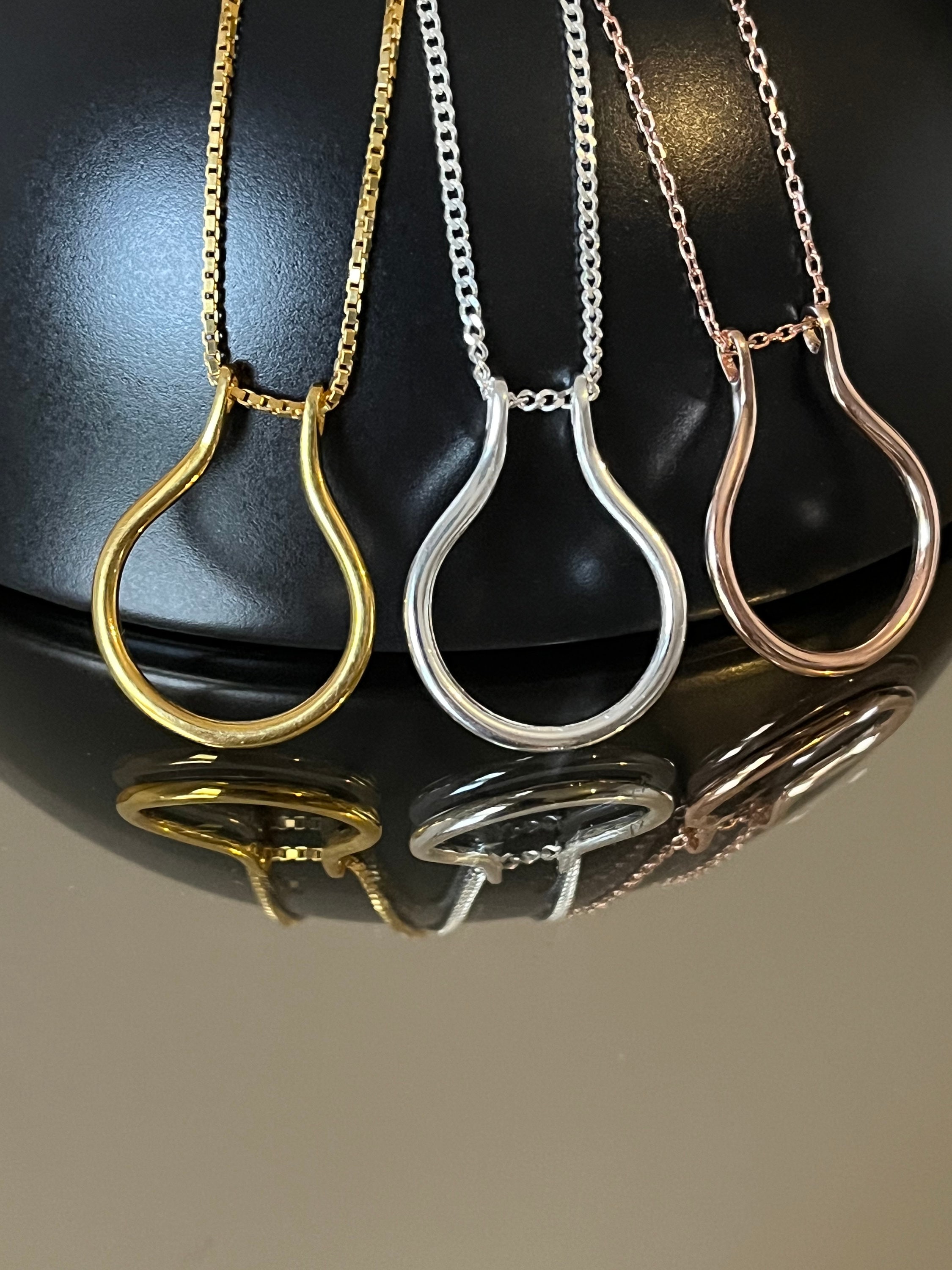Gold Filled Horseshoe Ring Holder Necklace Wedding Ring Keeper ...