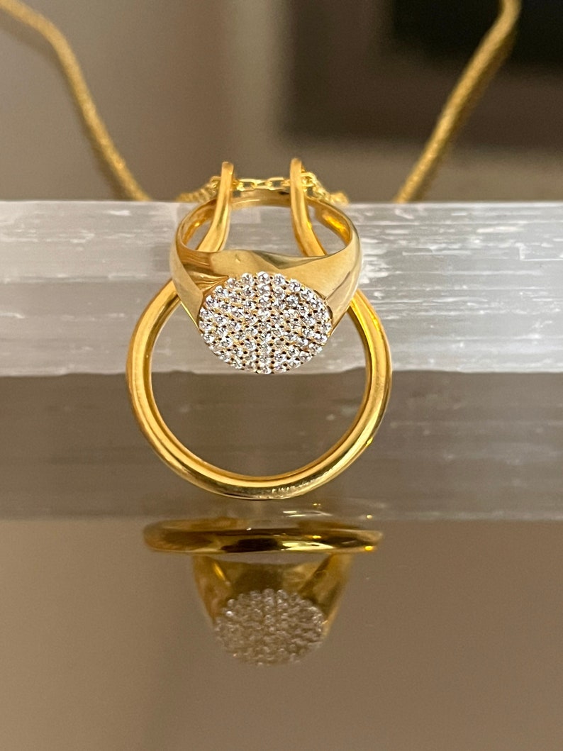 Gold Filled Horseshoe Ring Holder Necklace Wedding Ring Keeper