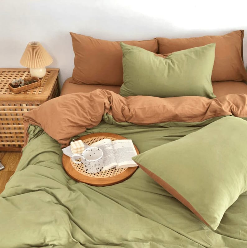 EVER LASTING Duo Bedding Set Forest Green Bedding Set Queen Etsy