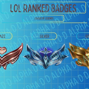 League of Legends Ranked Badges Twitch Sub/Bit Badges/Emotes For Streaming, YouTube Twitch