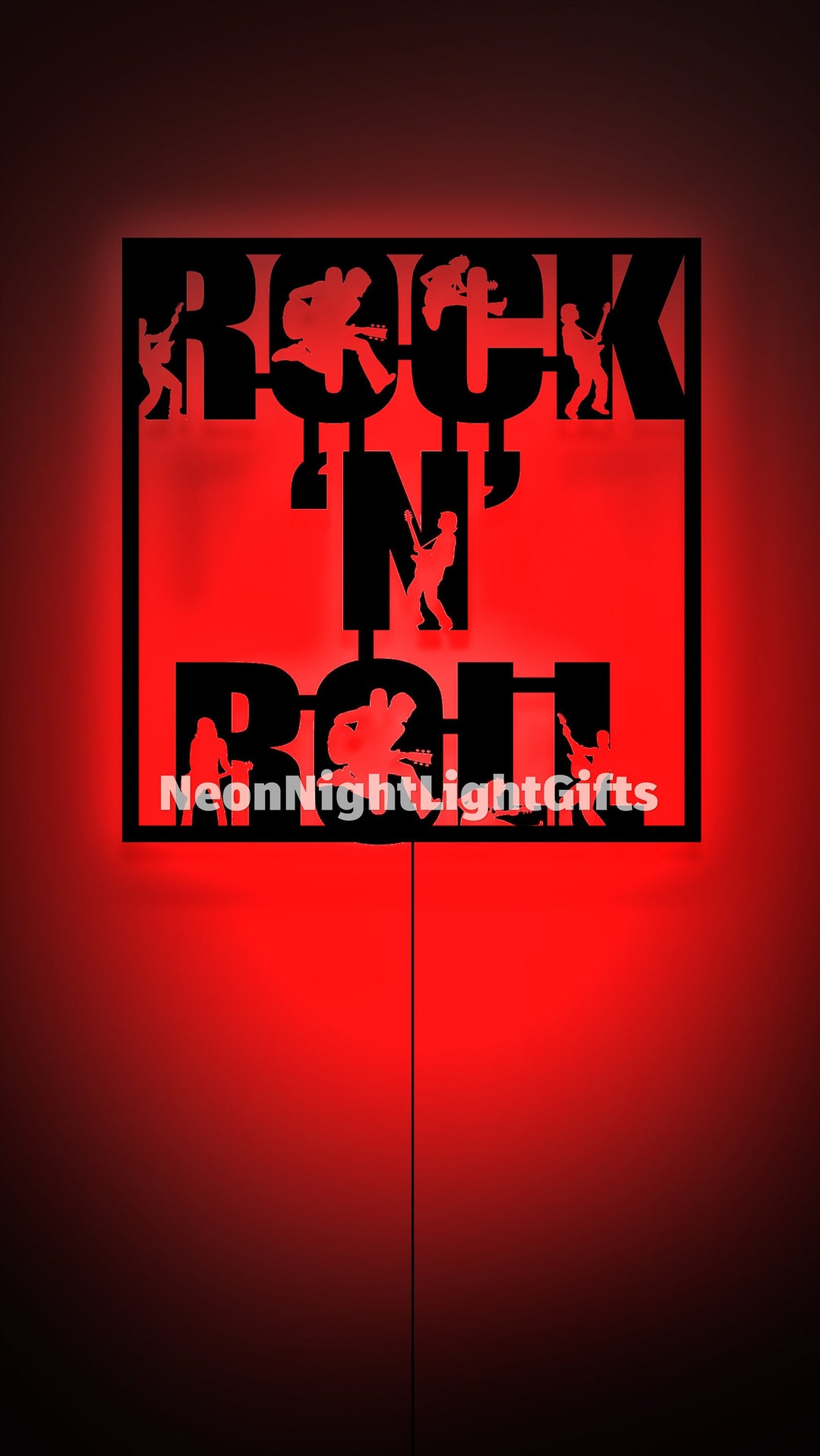 Rock and Roll Led Light Sign, Custom Musician Led Wall Decor, Birthday ...