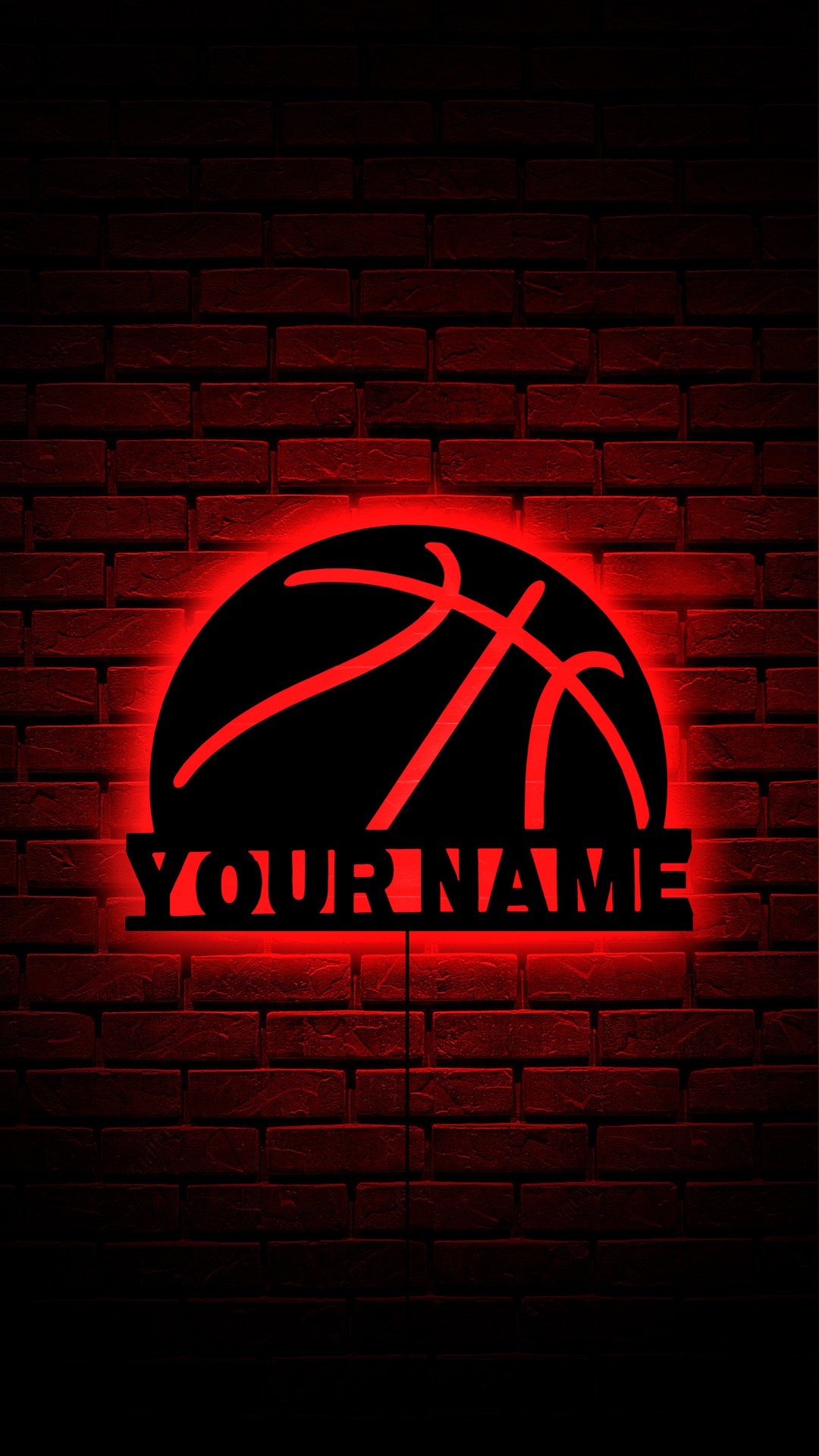 Basketball Wood Wall Art With Rgb Led Light, Basketball Room Decor