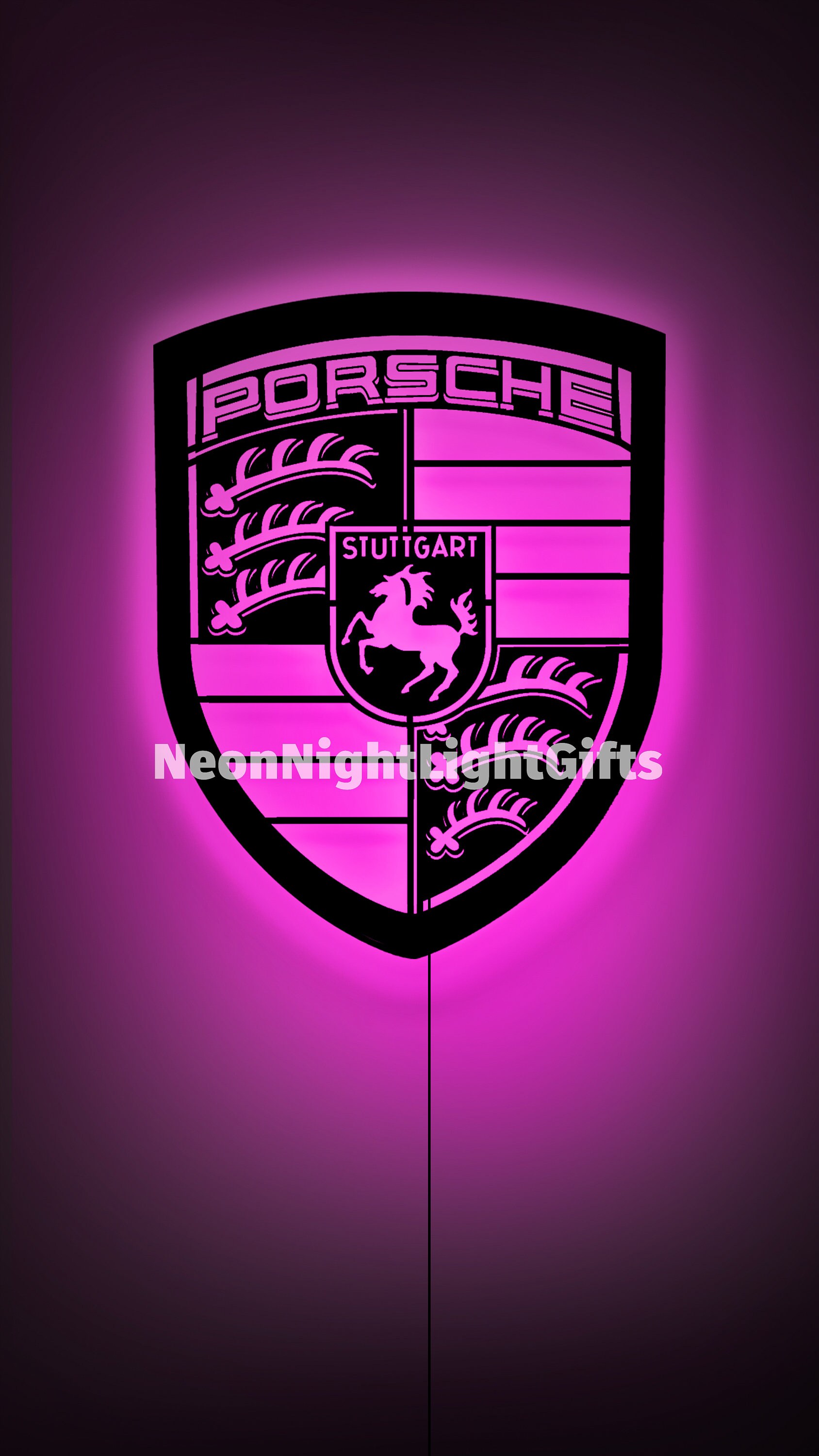 Car Logo Light Wooden Sign Custom Car Logo RGB Light Sign Etsy