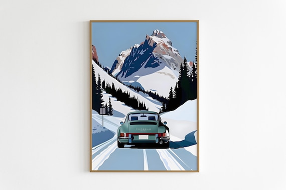 Porsche 911 Poster Porsche Poster Vintage Car Poster Minimalistic Porsche Wall Art Illustration Aesthetic Print