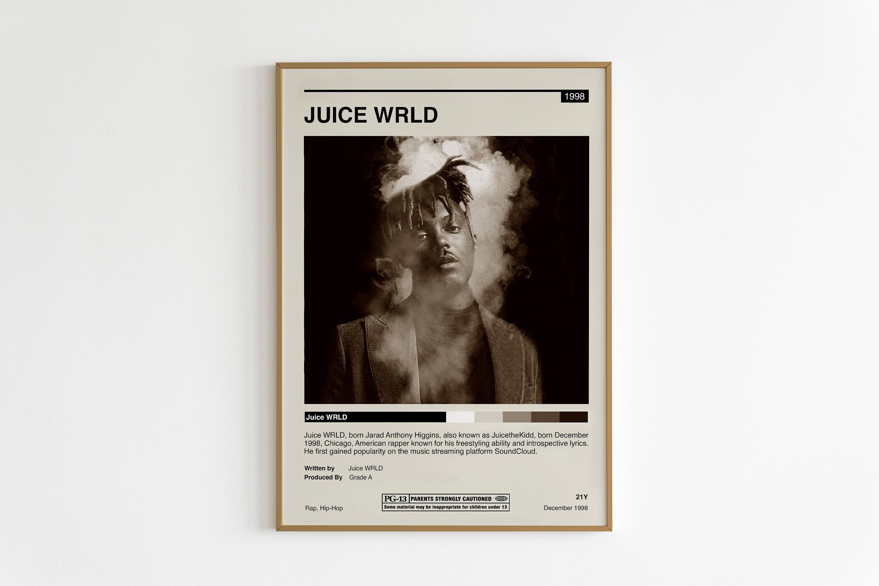  NURII Juice Wrld Poster Music Poster Album Poster for Room  Aesthetic Canvas Wall Art Decor 12x18 in: Posters & Prints