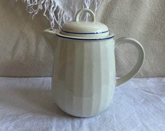 Vintage Enoch Wedgwood Tunstall LTD Marquess by Wedgwood 1960s white with blue porcelain coffee pot with a lid Rare find Made in England