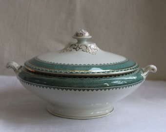 Art Deco Vintage Porcelain Tureen 1930s/ William Hulme Burslem/ Princess Pattern backstamp No 782942