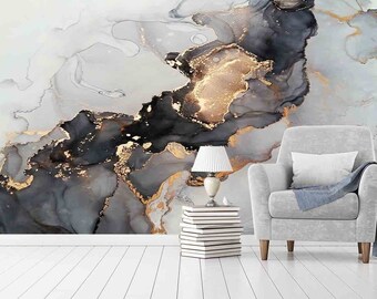 Luxury Marble Patterned Wallpaper - Abstract Wallpaper - Removable Wallpaper - Peel and Stick - Marble Wallpaper- Modern Wallpaper