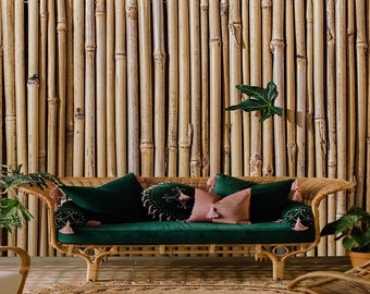 Bamboo Wallpaper - Removable Wallpaper - Peel and Stick - Tropical Wallpaper - Moderne Wallpaper