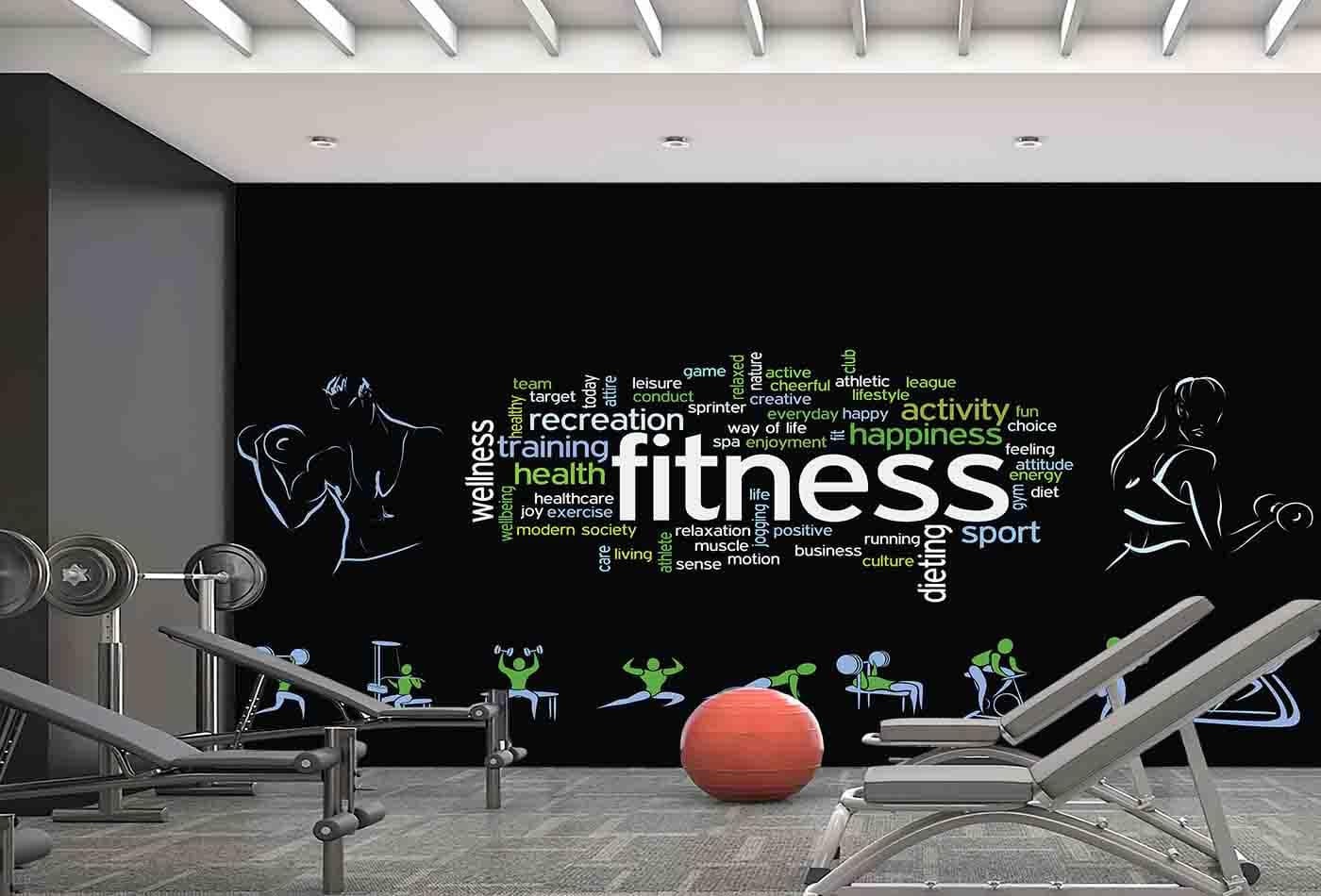 Gym Wallpaper Removable Wallpaper Peel and Stick Fitness Center