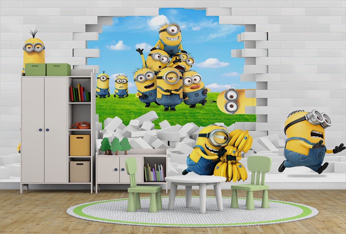 Minions Wallpaper - Removable Wallpaper - Peel and Stick - Nursery ...