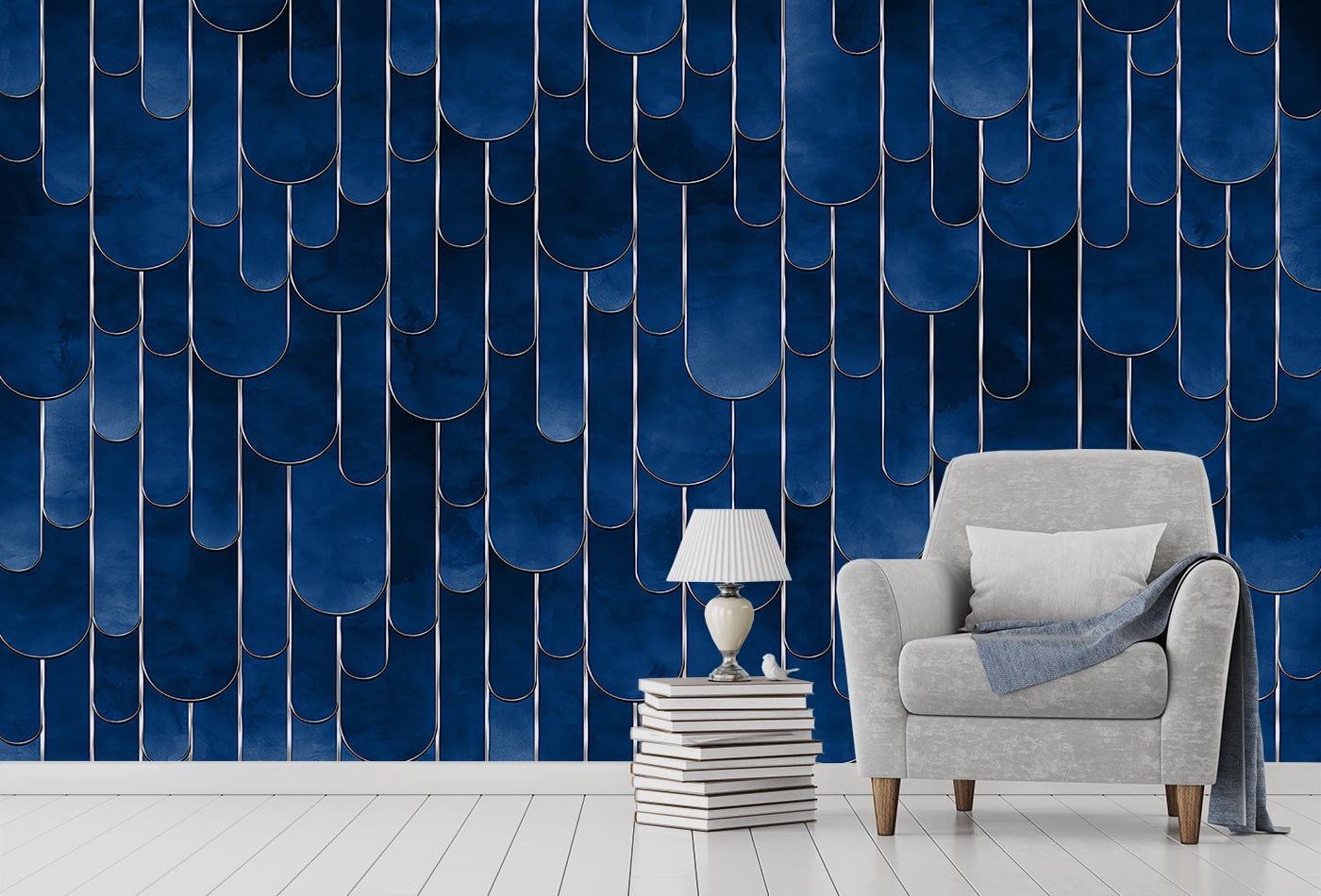 Blue Abstract Wallpaper - Removable Wallpaper - Peel and Stick ...