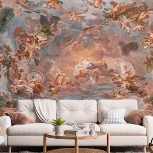 Carta da parati artistica rinascimentale - Allegoria della Gloria - Carta da parati rimovibile - Stacca e incolla - Decorazione da parete - Arte dell'affresco - Carta da parati Art Deco