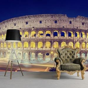 The Colosseum in Rome Wallpaper - Removable Wallpaper - Peel and Stick - City Wallpaper - Wall Decor