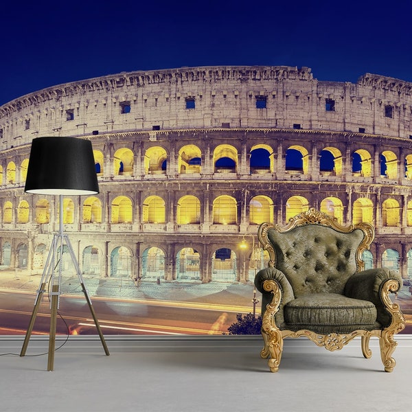 The Colosseum in Rome Wallpaper - Removable Wallpaper - Peel and Stick - City Wallpaper - Wall Decor