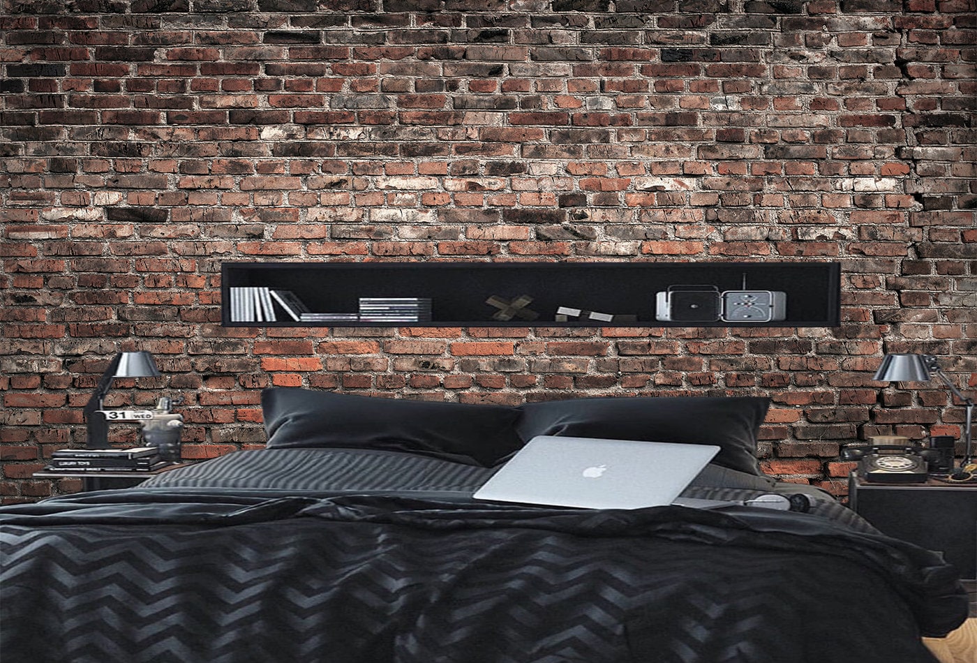 Brick Look Wallpaper Vintage Wallpaper Removable Wallpaper Peel and Stick Stone Wallpaper Wall