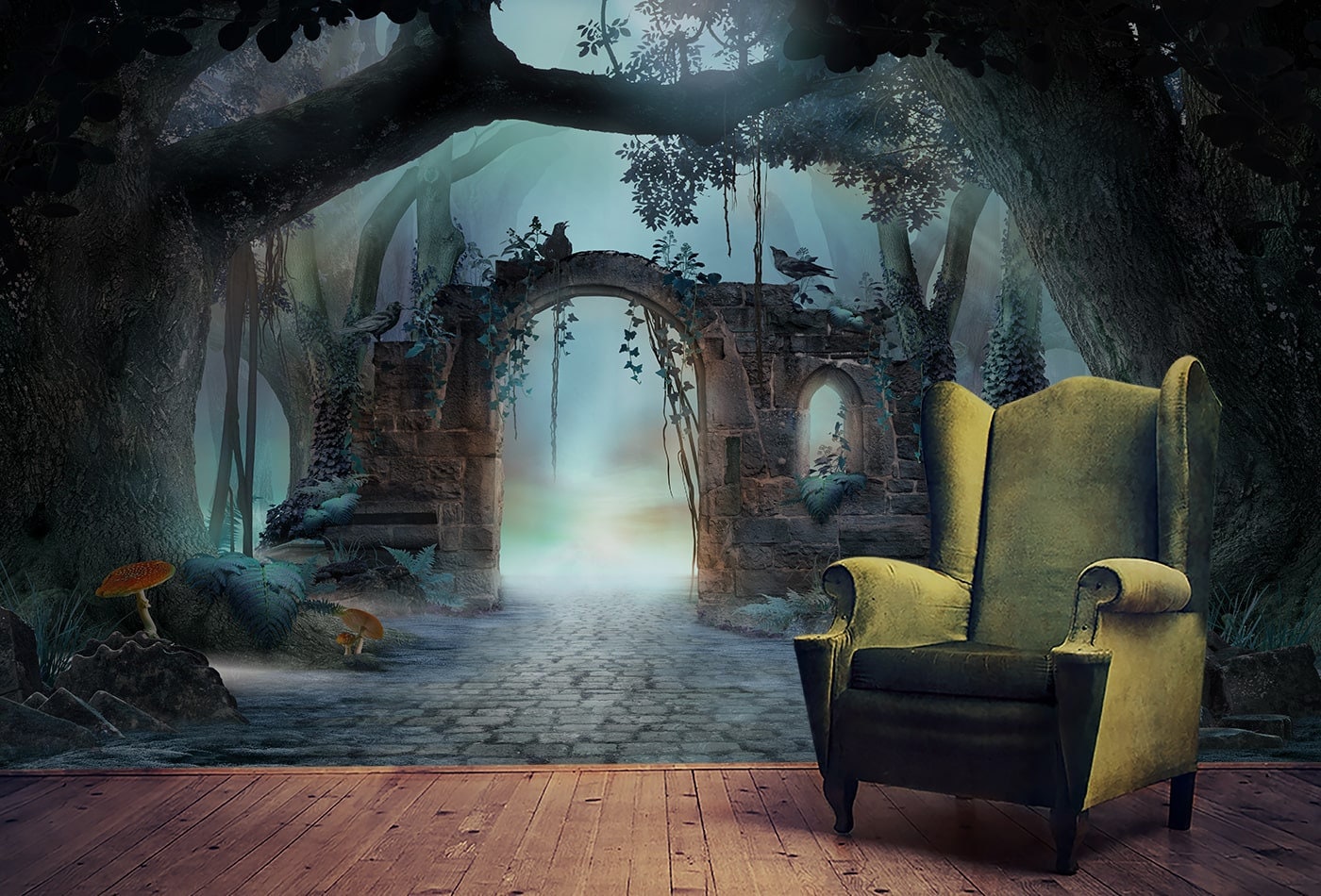Enchanted Forest Fantasy Fairy Full Wall Mural Photo