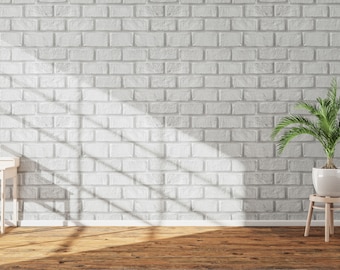3D White Brick Wallpaper - Vintage Wallpaper - Removable Wallpaper - Peel and Stick - Stone Wallpaper - Wall Decor