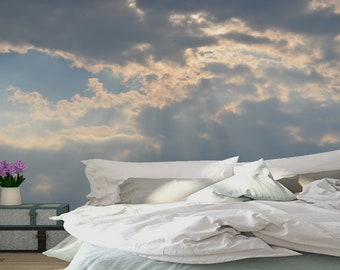 Clouds & Sky Wallpaper - Daylight Wallpaper - Removable Wallpaper - Peel and Stick - Nature Wallpaper - Wall Decor