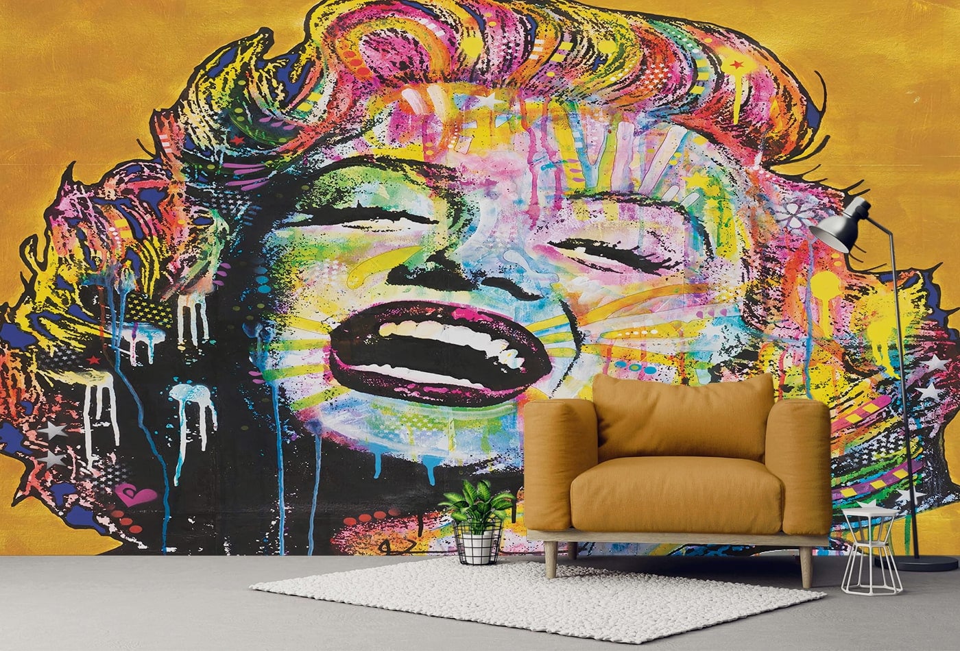 マリリン・モンローのポップアート壁紙 - 剥がして貼れる壁画 - Etsy 日本