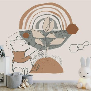 Winnie the Pooh  Wallpaper - Removable Wallpaper - Peel and Stick - Cartoon Wallpaper - Nursery Wallpaper - Kids Room
