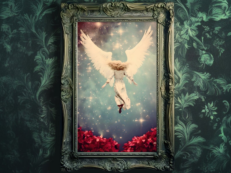 Angel Jump Vintage Poster, Freedom Act, XIX Century, Halloween Print ...