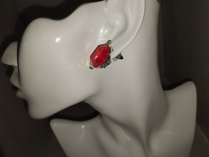 Natural red coral stud earrings image 9