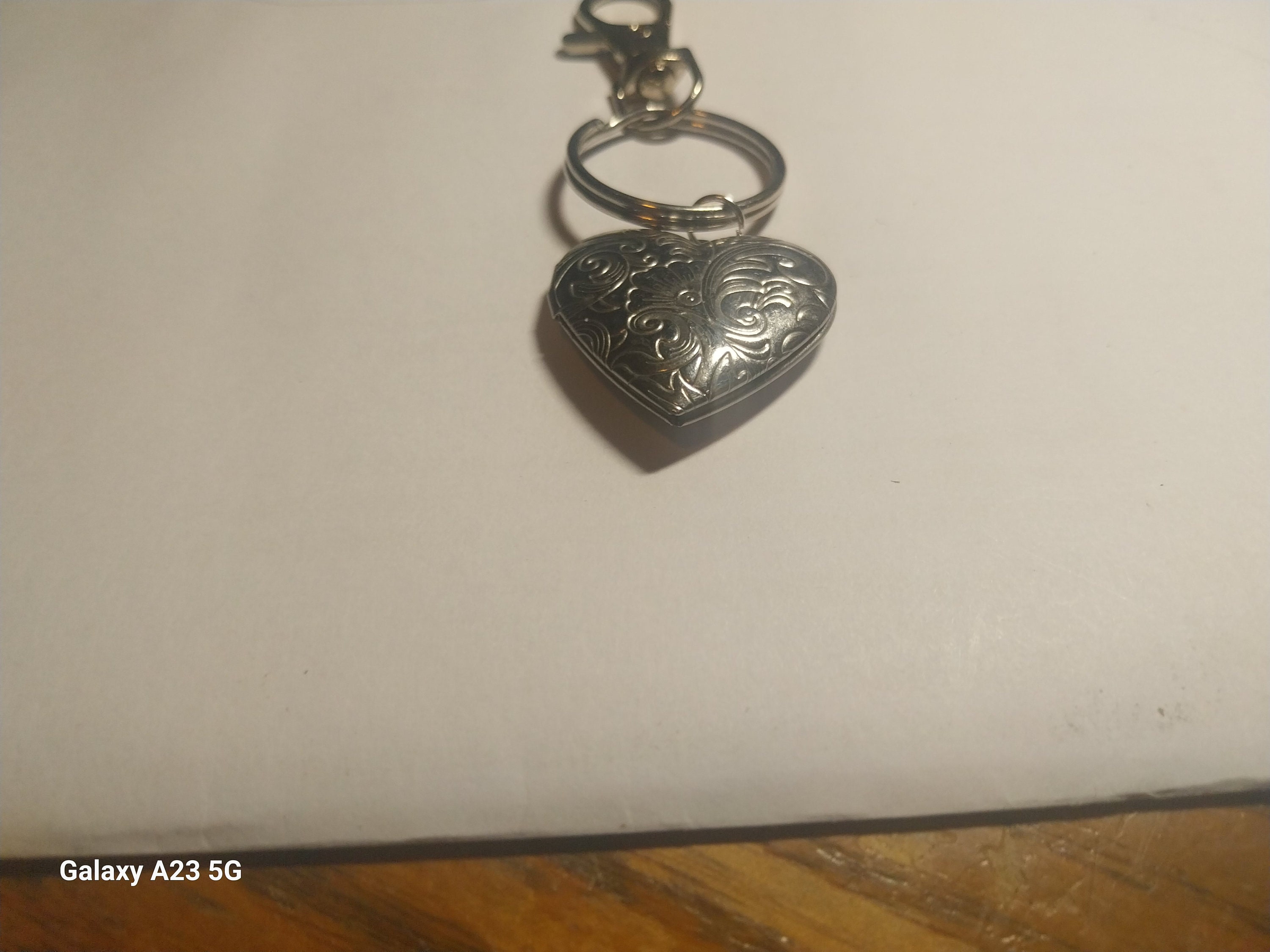 Lot - 925 Sterling Silver Black Banded Heart Key & Heart Locket