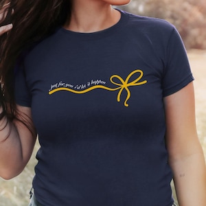 Just For You Id Let It Happen Baby Tee Trendy Bow Shirt For Women Pop Concert Graphic TShirt Gifts For Her, Teenager Babytee Y2K Fangirl