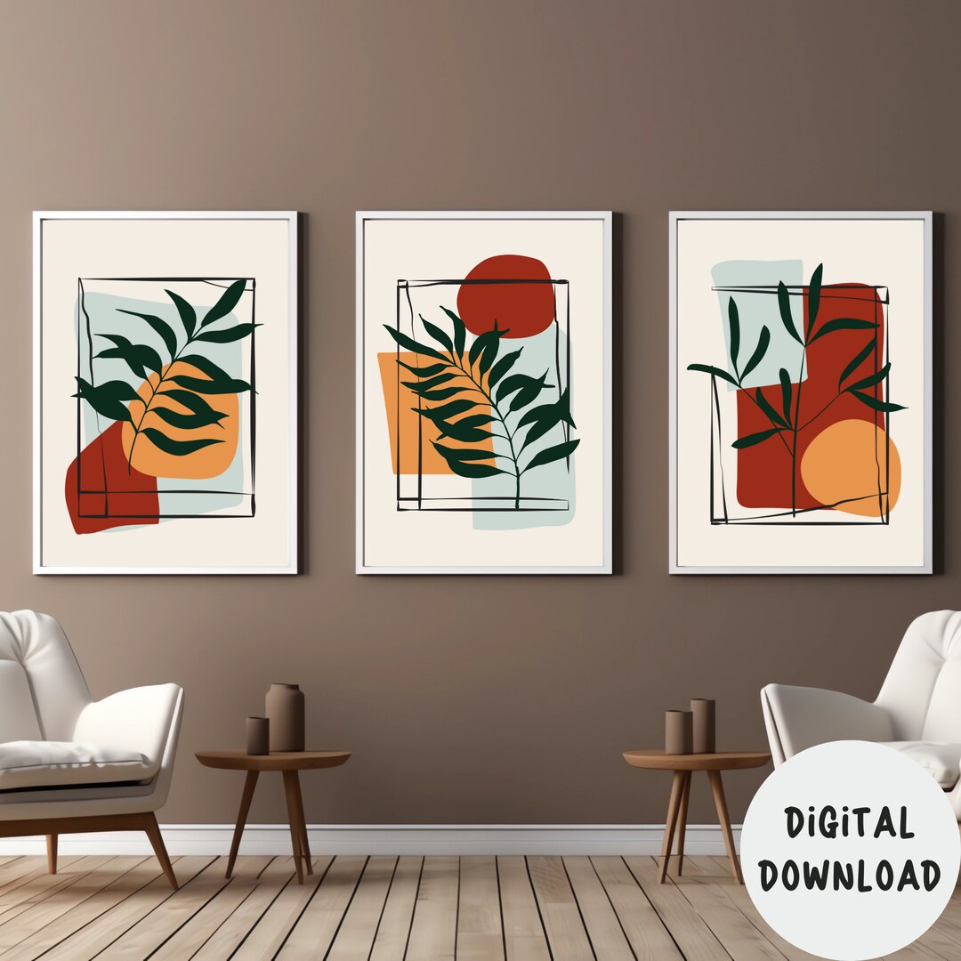 Printable Minimalist Boho Wall Art Set of 3 Prints Wall Art - Etsy