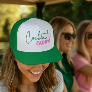 Cocktail Caddy Golf Hat: Funny Trucker Cap for Women