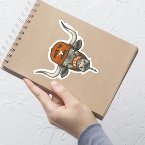 Texas Longhorns Mascot Sticker: University of Texas Vinyl Decal