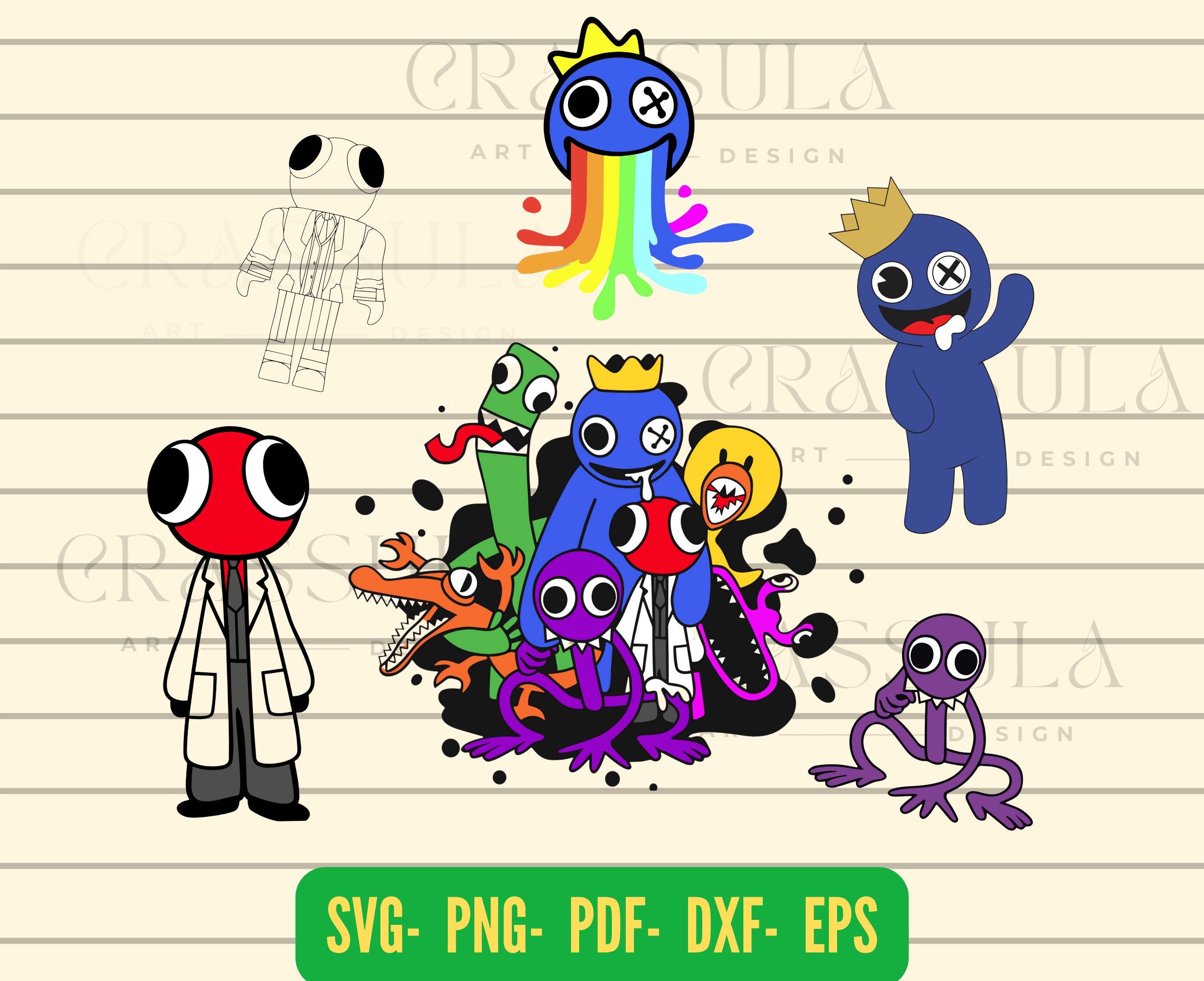 Rainbow Friends Roblox Blue SVG, Rainbow Friends Cricut, Rai