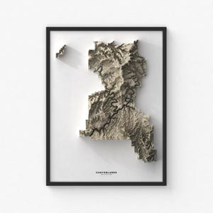 Canyonlands National Park Karte Drucken | Moderne Topographische Wandkunst | Giclée Posterdruck