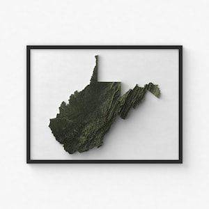 West Virginia Map Print | Modern Topographic Wall Art | Giclée Poster Print
